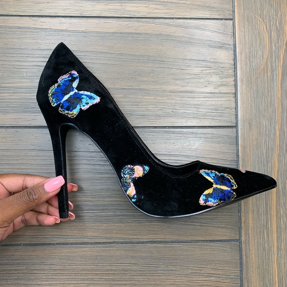 Shoe Republic LA Shoes - Shoe Republic LA Embroidered Butterfly Heels